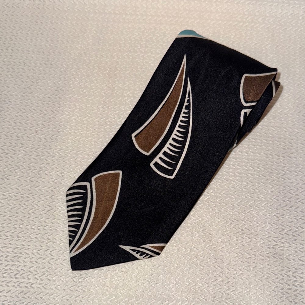 Format Abstract Elegant Black and Brown Men's Tie